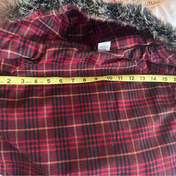 Dog Rain Coat Jacket Plaid Lined Size Medium - Picture 5 of 5